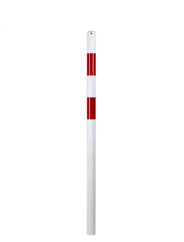 Poteau rond, sans oeillets, acier Rouge/blanc (H 140cm, Ø6cm), à sceller