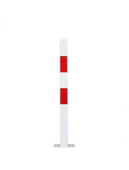 Poteau de sécurité carré Rouge/Blanc (H100 x 7 x 7cm), à cheviller
