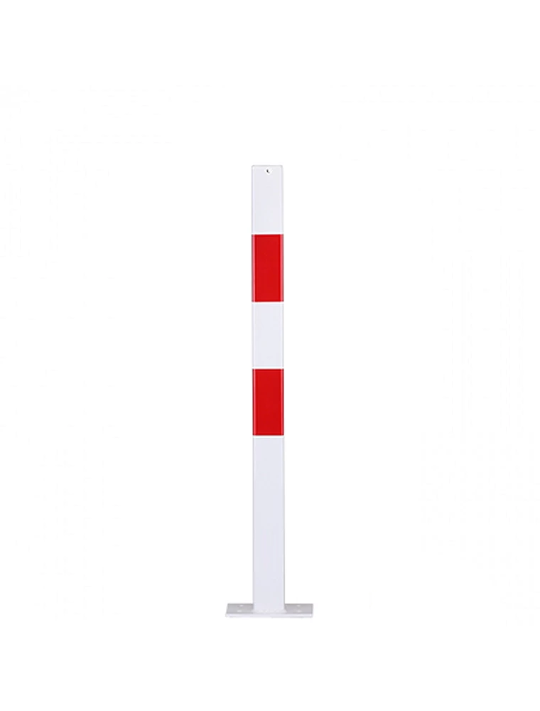 Poteau de sécurité carré Rouge/Blanc (H100 x 7 x 7cm), à cheviller