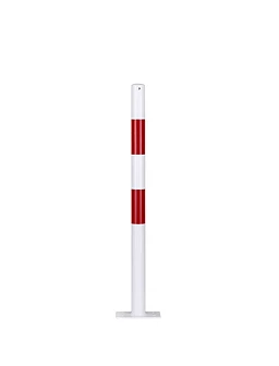 Poteau de sécurité rond Rouge/Blanc (H 100cm, Ø6cm), à cheviller