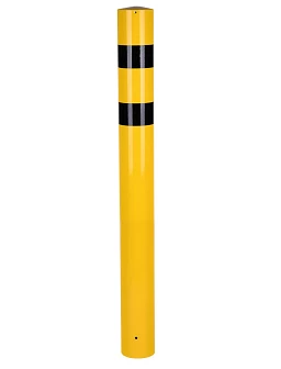 Bollard de sécurité acier Jaune/Noir (H 160cm, Ø15,9cm), à sceller