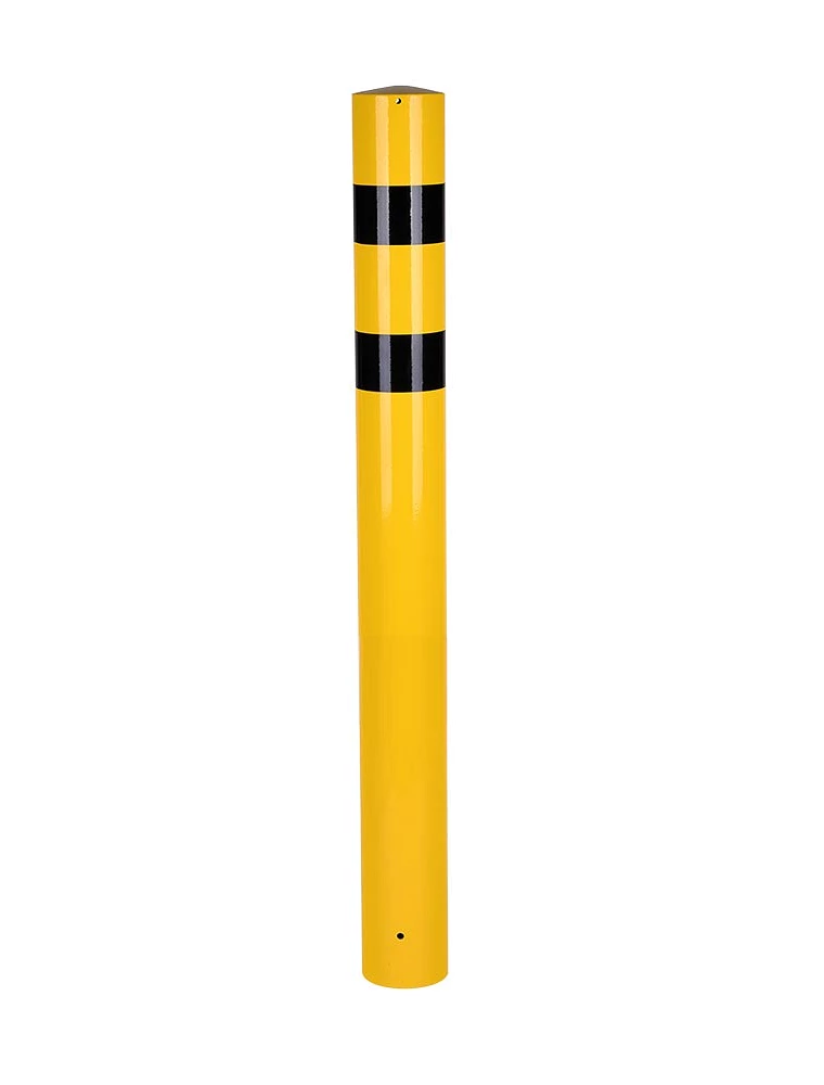 Bollard de sécurité acier Jaune/Noir (H 160cm, Ø15,9cm), à sceller