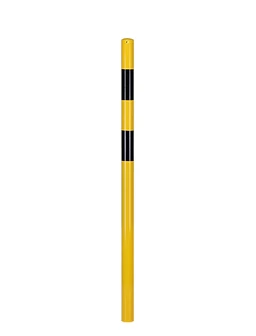 Poteau rond acier Jaune/Noir (H 140cm, Ø6cm), à sceller