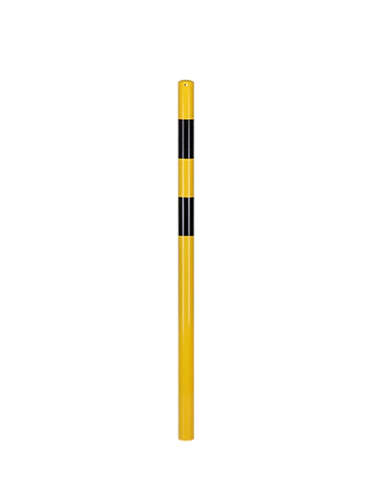 Poteau rond acier Jaune/Noir (H 140cm, Ø6cm), à sceller