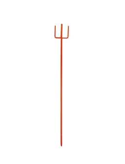 Piquet de chantier orange support lanterne, tige métallique et fourche vue de face