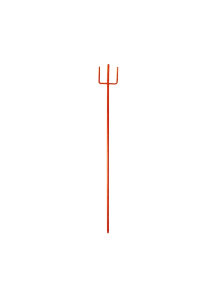 Piquet de chantier orange support lanterne, tige métallique et fourche vue de face