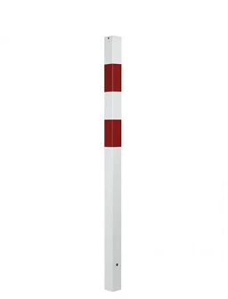 Poteau de sécurité carré Rouge/Blanc (H 140cm x 7cm x 7cm), à sceller