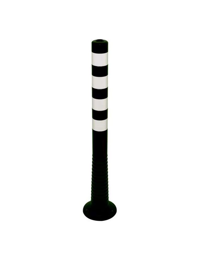 Balise de signalisation flexible Noir/Blanc réfléchissant (H 100cm, Ø 8cm), à cheviller