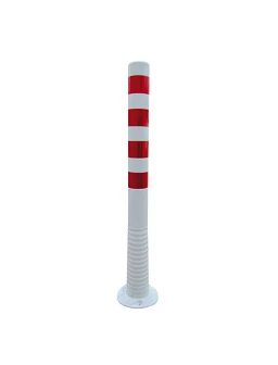 Poteau flexible blanc/rouge réfléchissant (H 100 cm), à cheviller