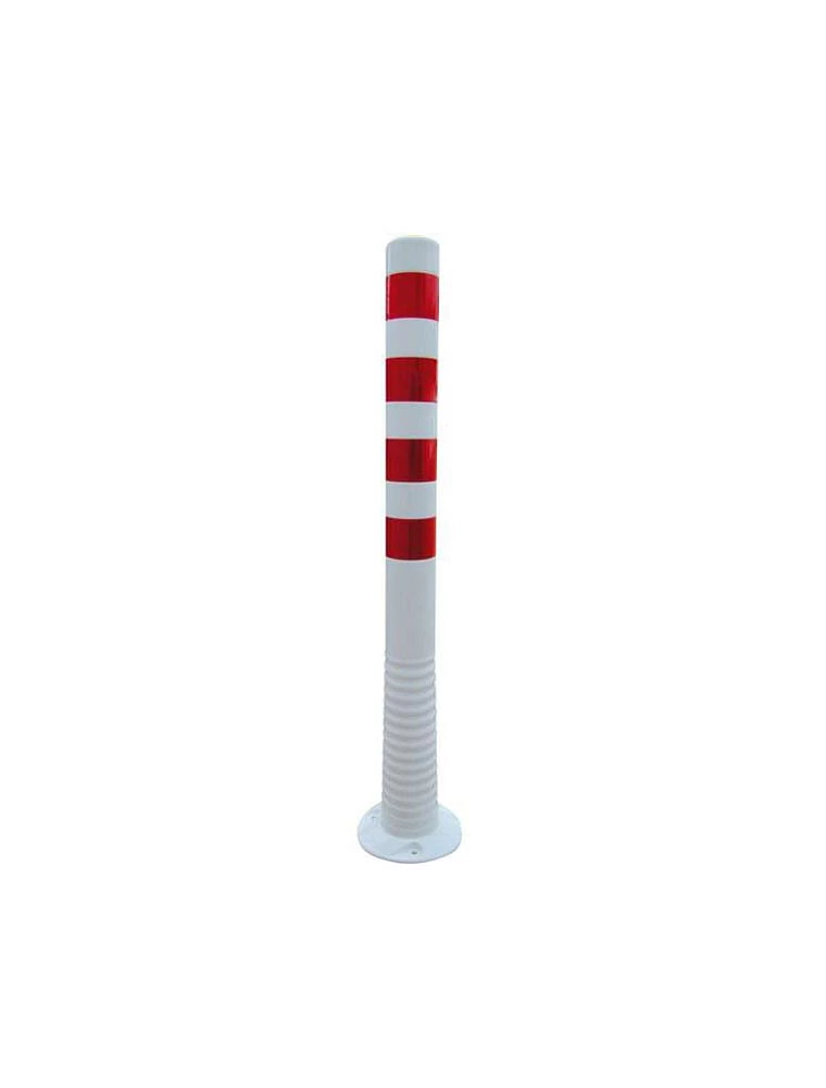 Poteau flexible blanc/rouge réfléchissant (H 100 cm), à cheviller