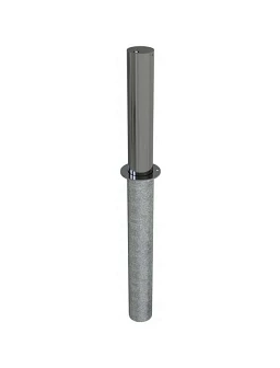 Poteau inox escamotable Ø 15,4 cm