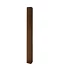 Potelet carré 8x8 en acier corten à bétonner, tête plate, hauteur totale de 120cm (+- 90cm hors-sol)