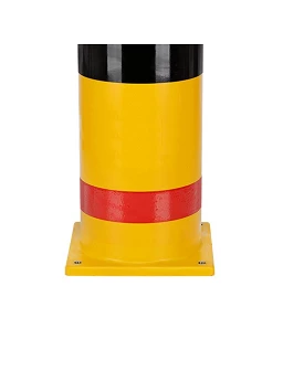 Détail du poteau de sécurité plastique (H 120cm, Ø27,3cm), à cheviller