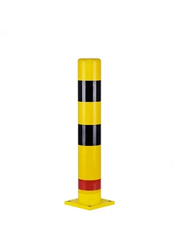 Poteau de sécurité polyuréthane jaune/noir (H 100cm, Ø15,9cm), à cheviller