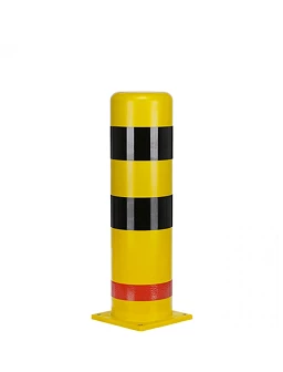 Poteau de sécurité polyuréthane jaune/noir (H 100cm, Ø27,3cm), à cheviller