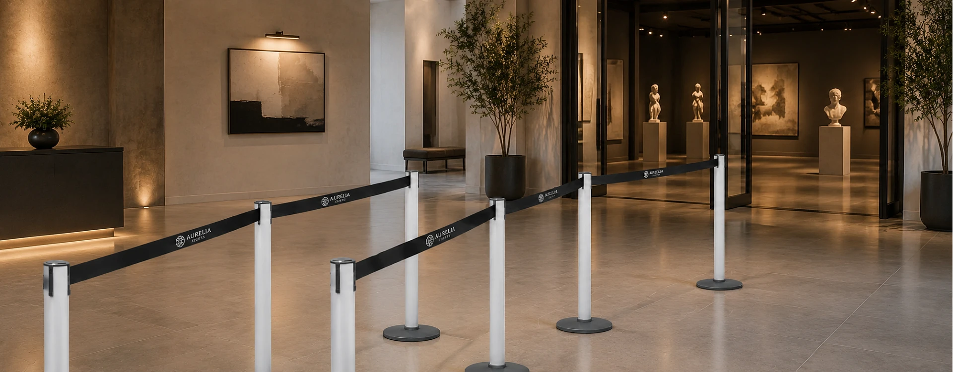 Poteau a Sangle Personnalise : Logo, Message et QR Code sur votre Balisage